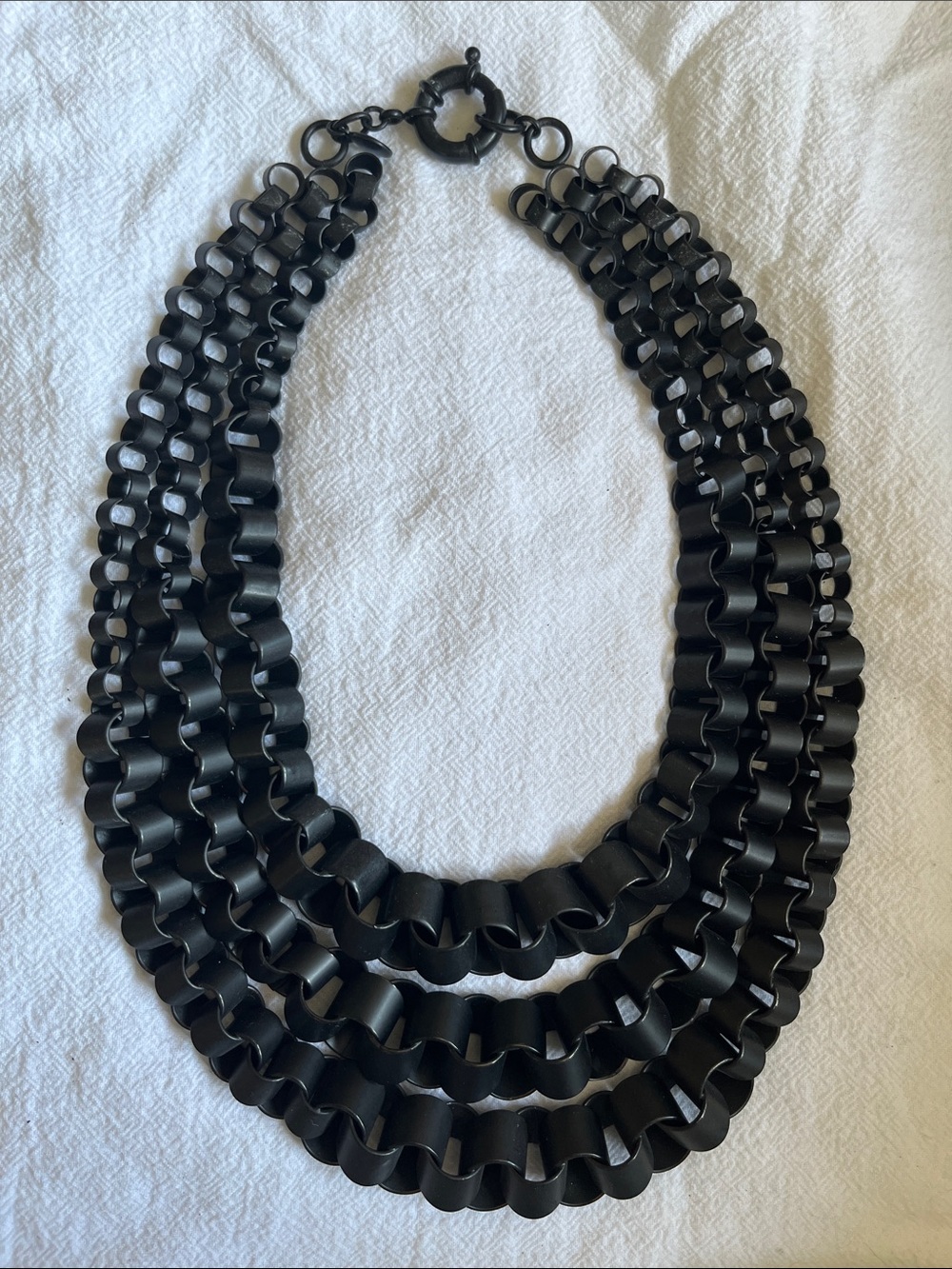 J. Crew Multi-Strand Black Metal-Link Necklace